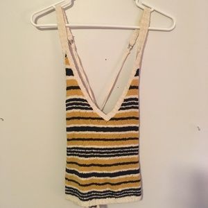 Free People Ditsy Striped Halter Tank